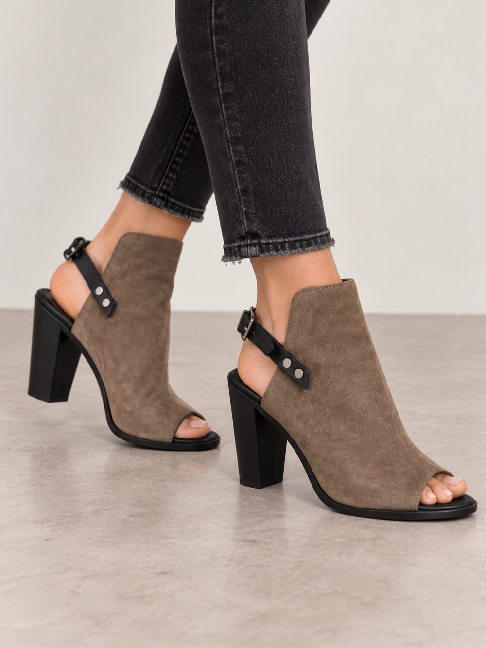 Rag & Bone Heeled Bootie Open Toe Ankle Boots Brown Suede Heels Size 39.5 $495